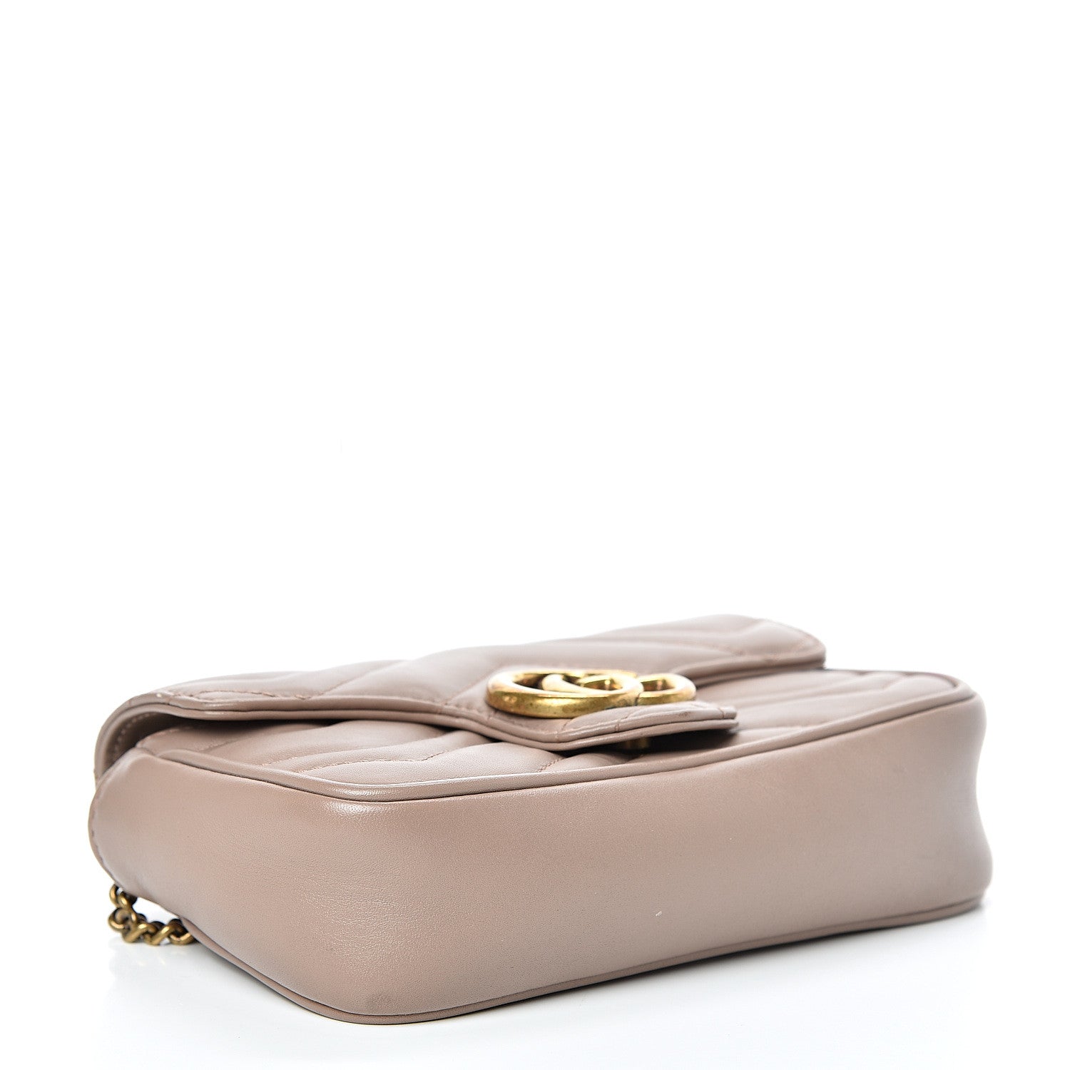 Gucci Calfskin Matelasse Super Mini GG Marmont Shoulder Bag Porcelain Rose 3 of 18