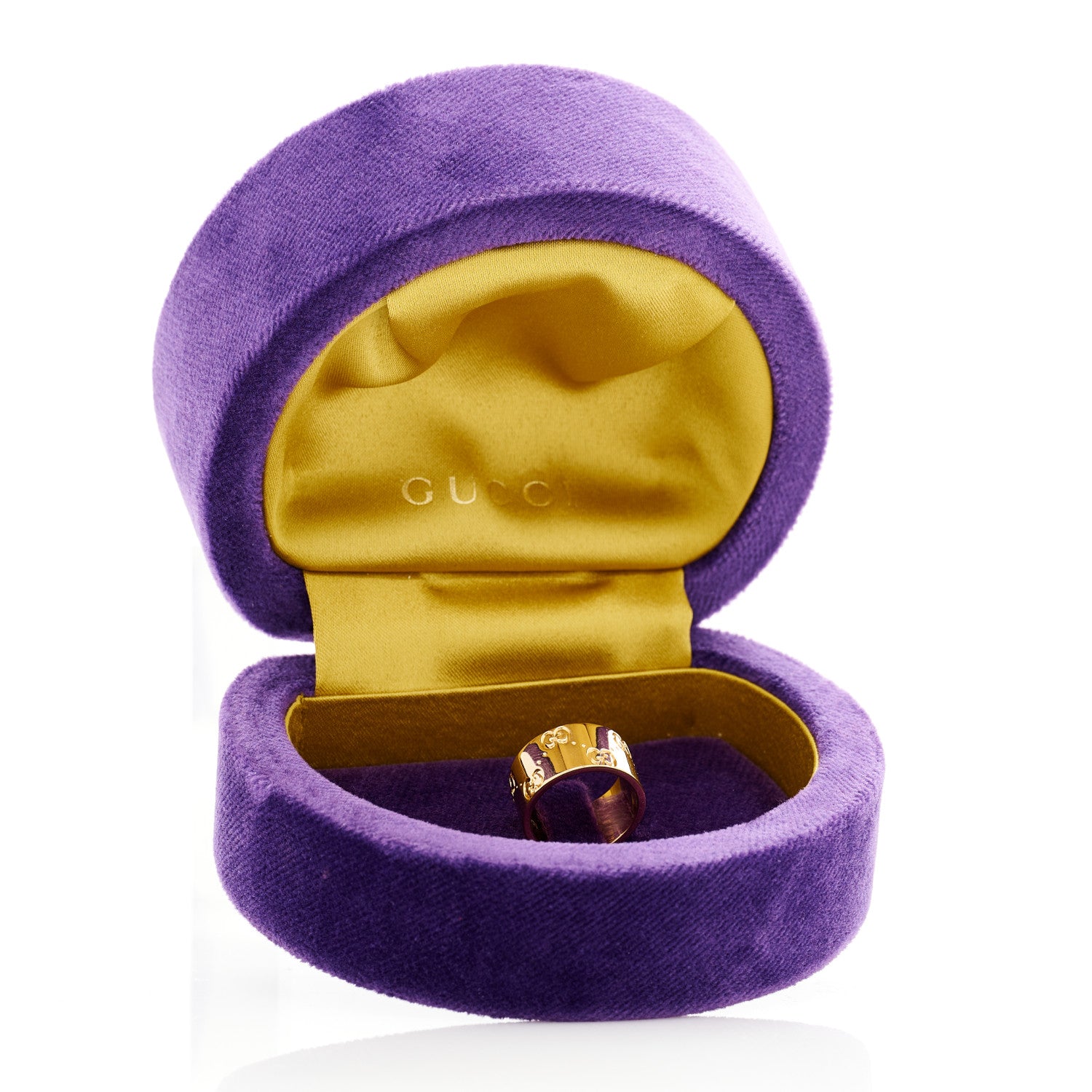Gucci 18K Yellow Gold 9mm Icon Band Ring 46 3.75 6 of 6