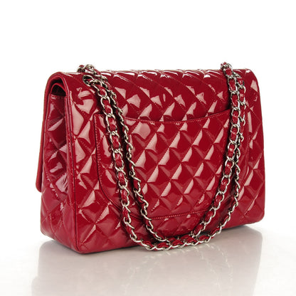 Chanel Patent Quilted Maxi Double Flap Red 3 of 7