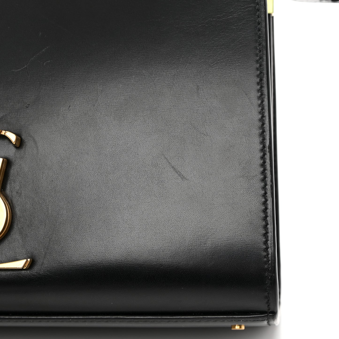 Smooth Calfskin Medium Classic Monogram Cassandra Top Handle Black Rouge Legion