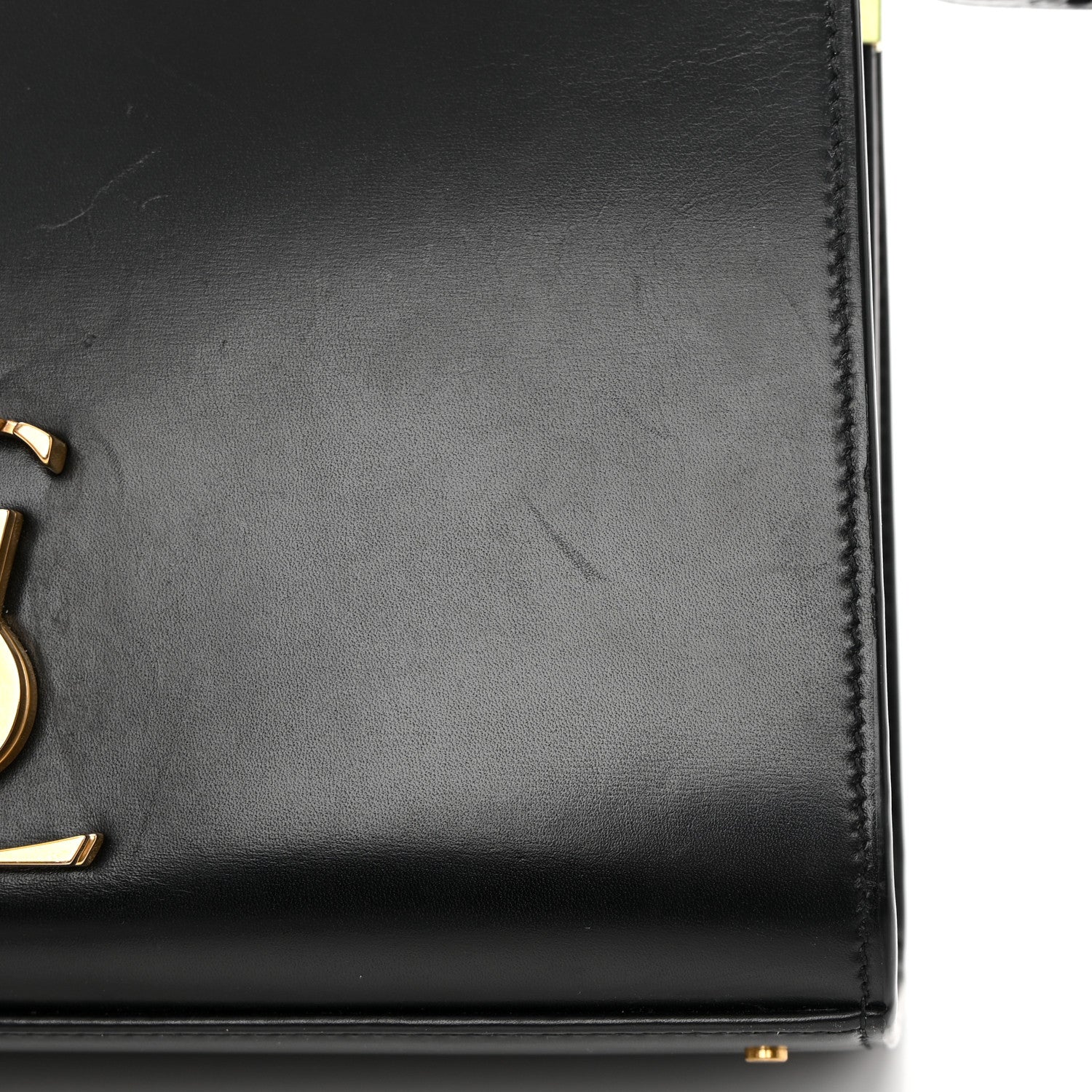 Saint Laurent Smooth Calfskin Medium Classic Monogram Cassandra Top Handle Black Rouge Legion 13 of 19