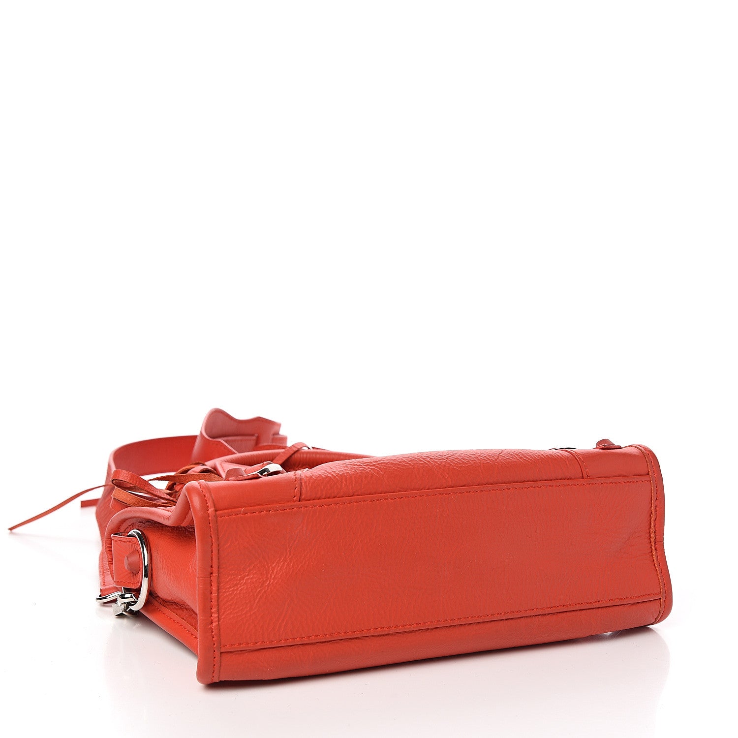 Balenciaga Matte Goatskin Rubber Covered Classic Hardware Mini City Rouge Coquelicot Rouge Braise 3 of 9
