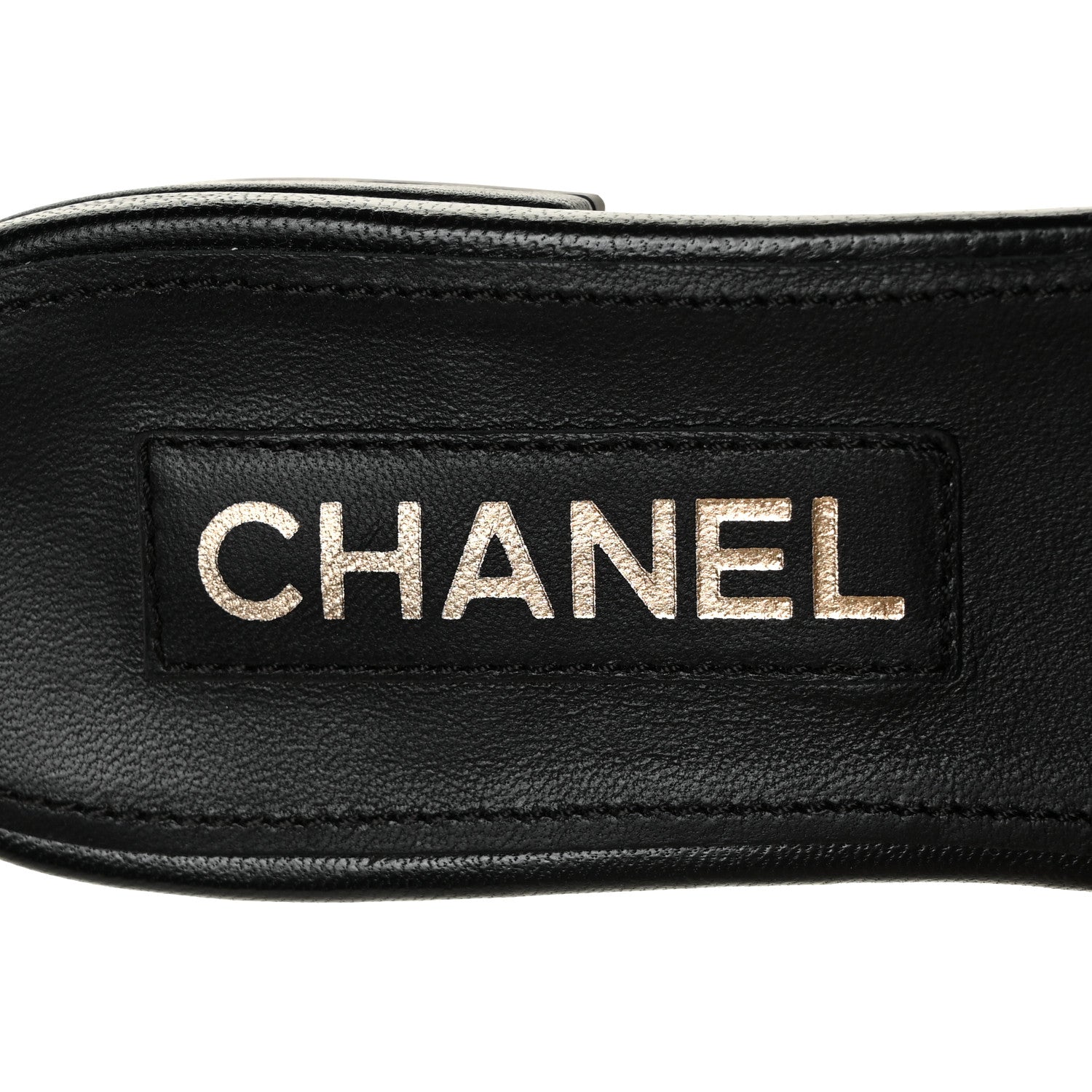 Chanel Lambskin Quilted Camellia CC Slides 39 Black 7 of 9