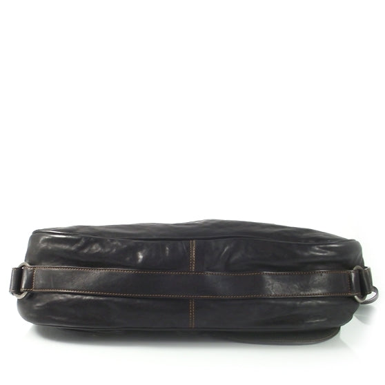 Leather Gaucho Shoulder Bag Black
