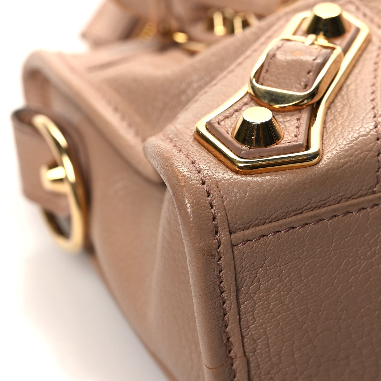 Chevre Gold Metallic Edge Hardware Mini City Rose Des Sables