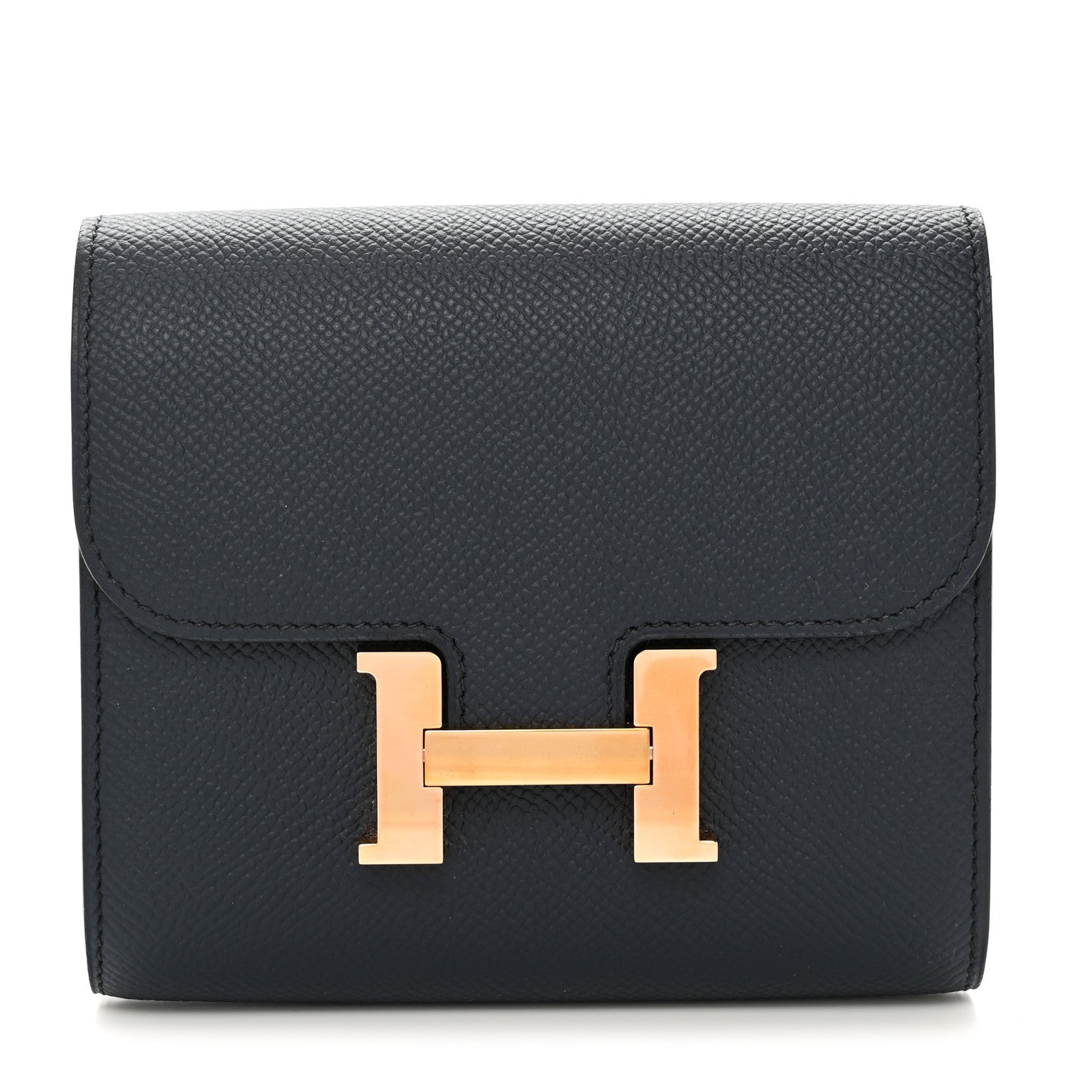 Hermes Epsom Constance Compact Passant Wallet Bleu Indigo 1 of 7