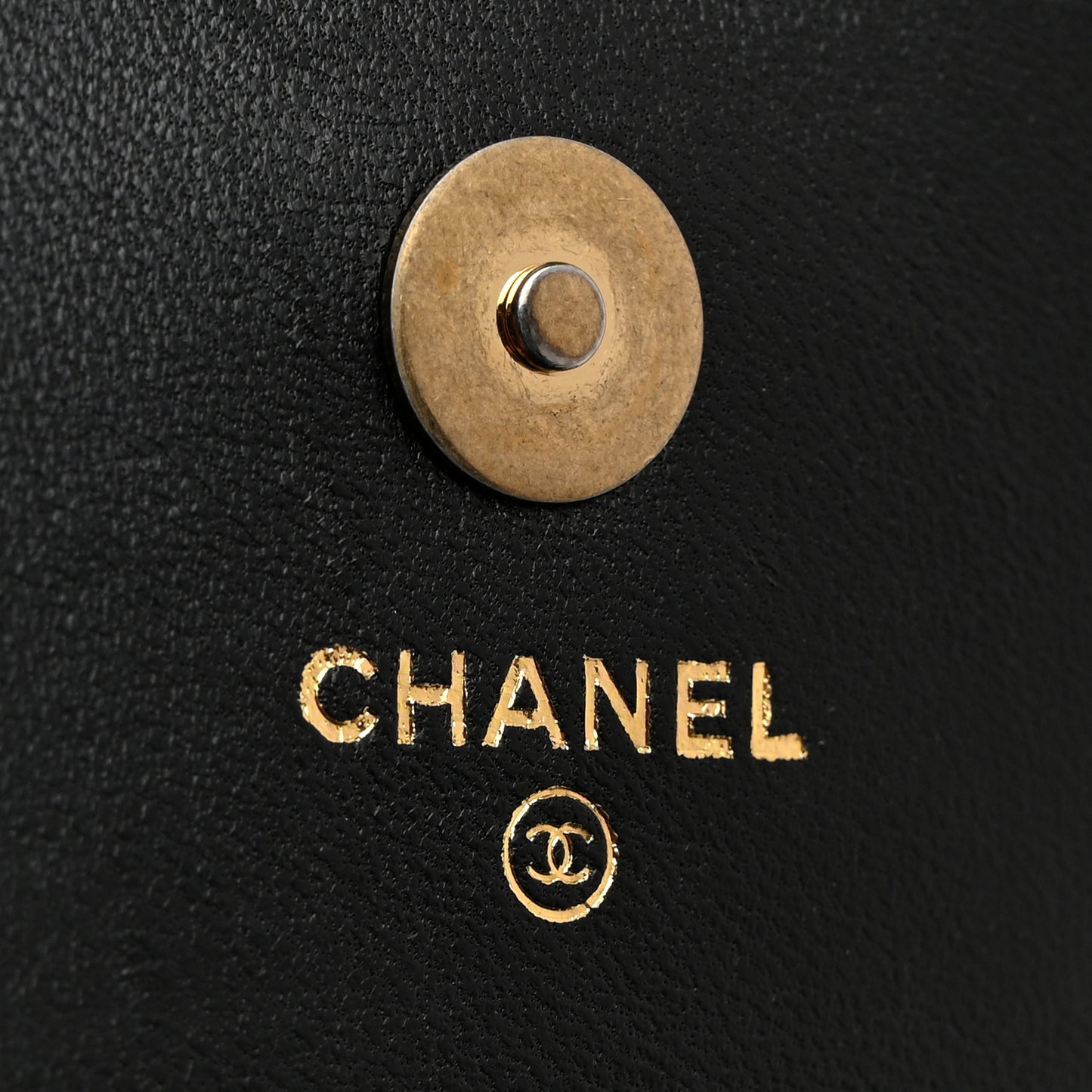 Lambskin Quilted Studded CC Clutch With Chain Black