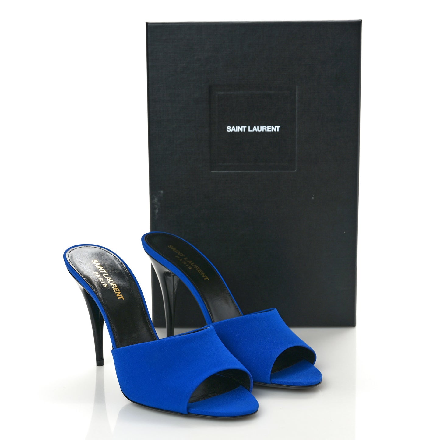 Crepe De Chine Suite Mule Sandals 39 Picasso Blue