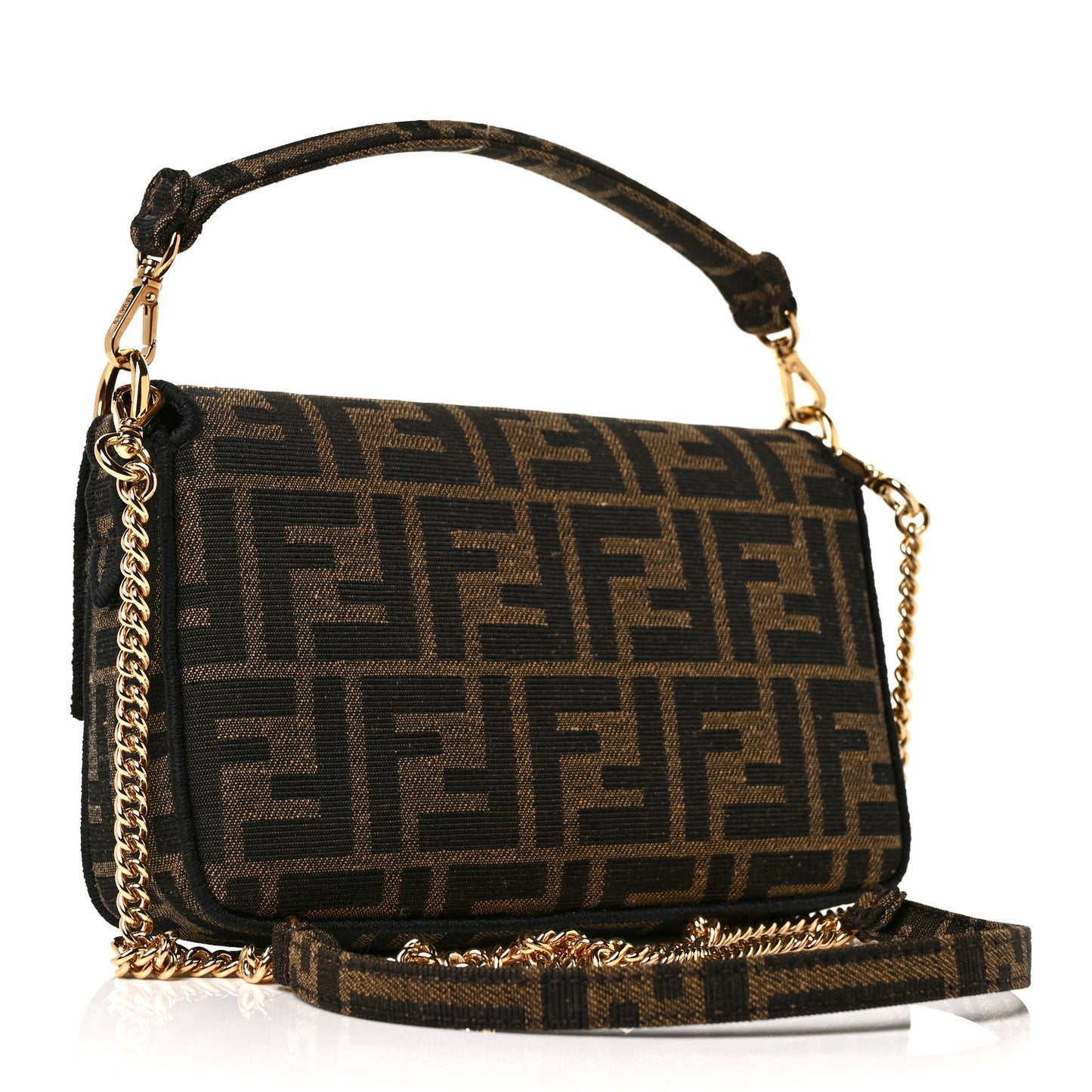 Fabric Jacquard FF 1974 Mini Baguette Tobacco Moro Black