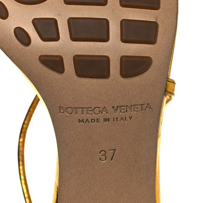 Bottega Veneta Laminated Calfskin The Line 90mm Sandals 37 Gold 6 of 8
