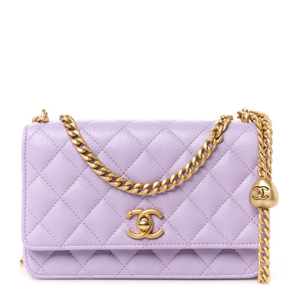 Chanel Caviar Quilted Sweetheart Wallet On Chain WOC Light Purple 1 of 11