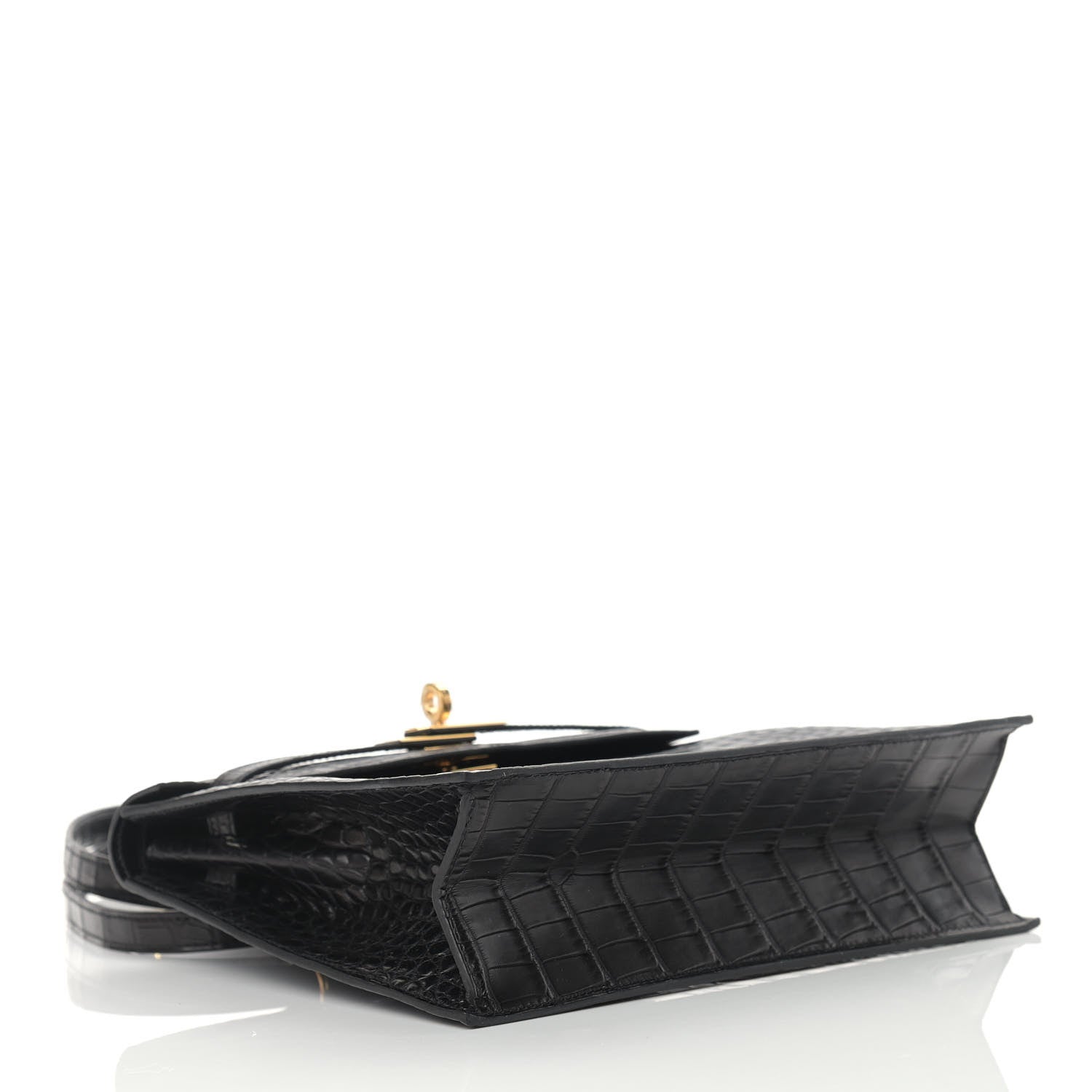 Hermes Matte Alligator Kelly Danse II Belt Bag Black 3 of 9