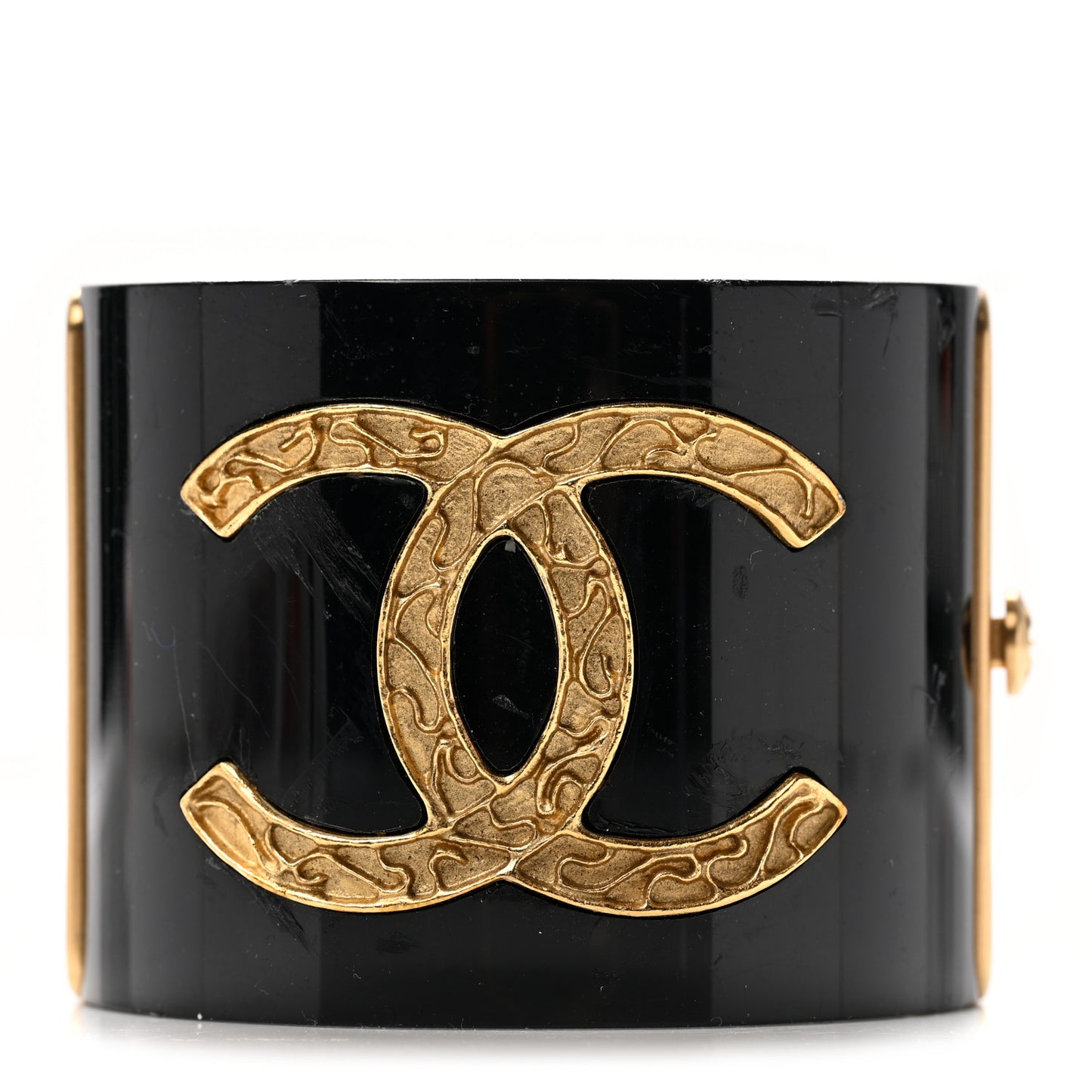 Resin CC Cuff Bracelet Black Gold