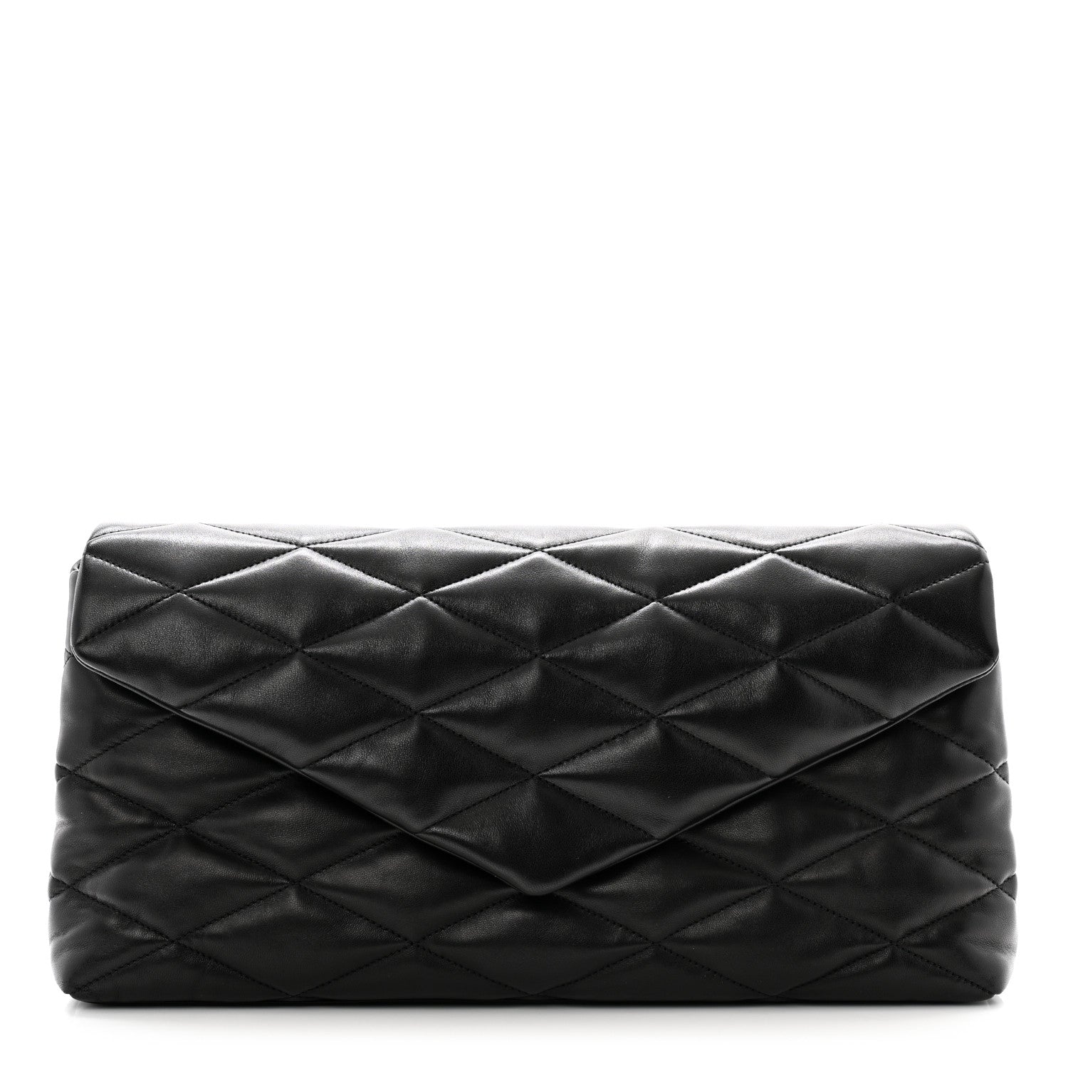 Saint Laurent Lambskin Quilted Sade Puffer Envelope Clutch Black 1 of 9