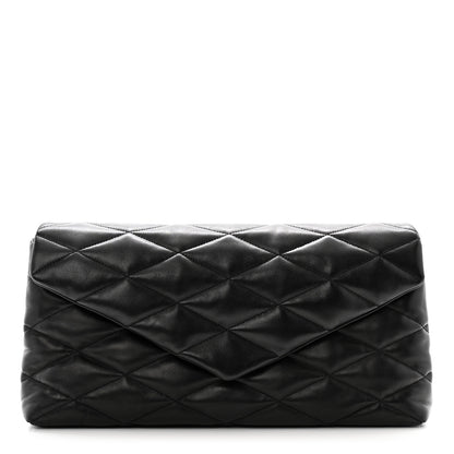 Saint Laurent Lambskin Quilted Sade Puffer Envelope Clutch Black 1 of 9