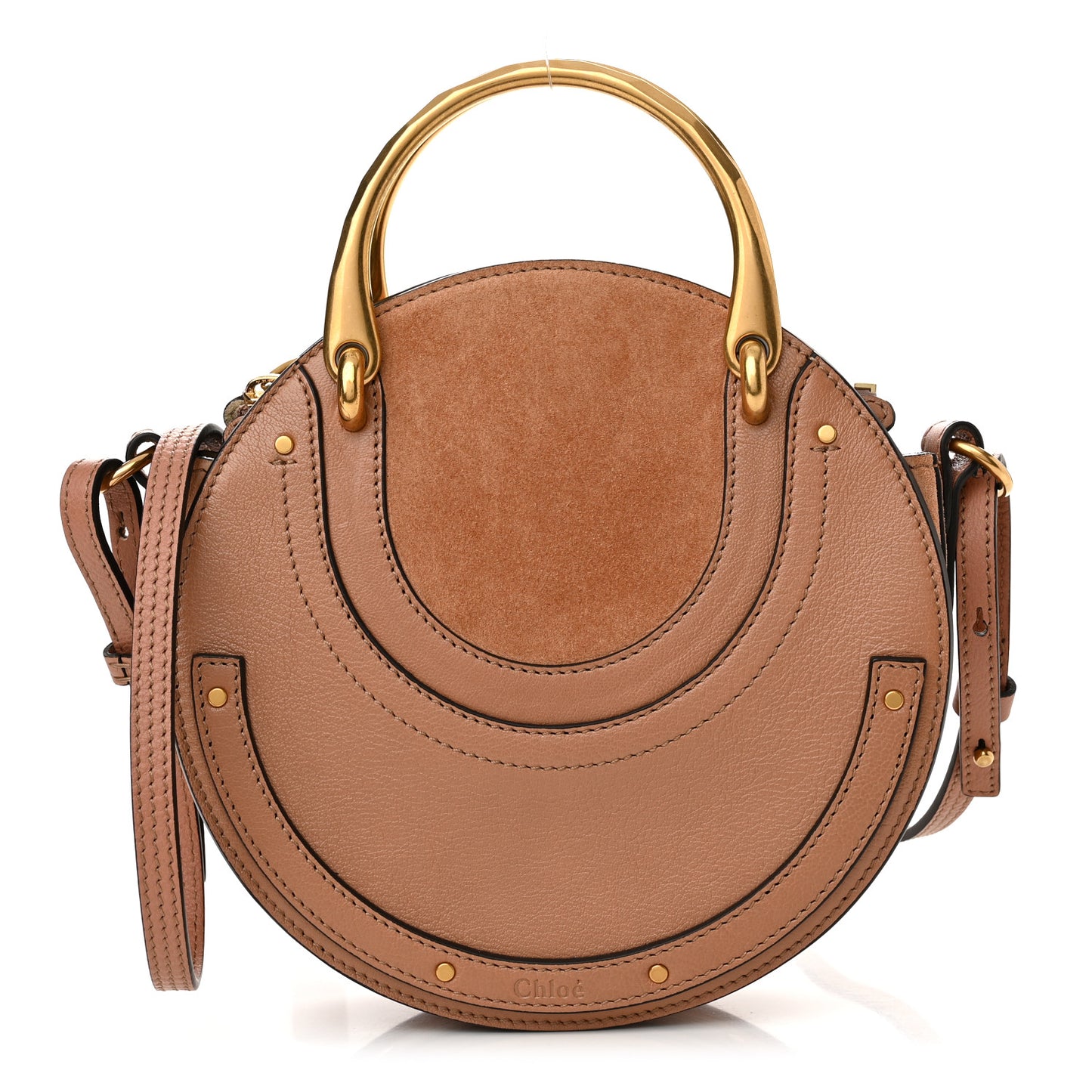 Shiny Goatskin Suede Small Pixie Bag Caramel