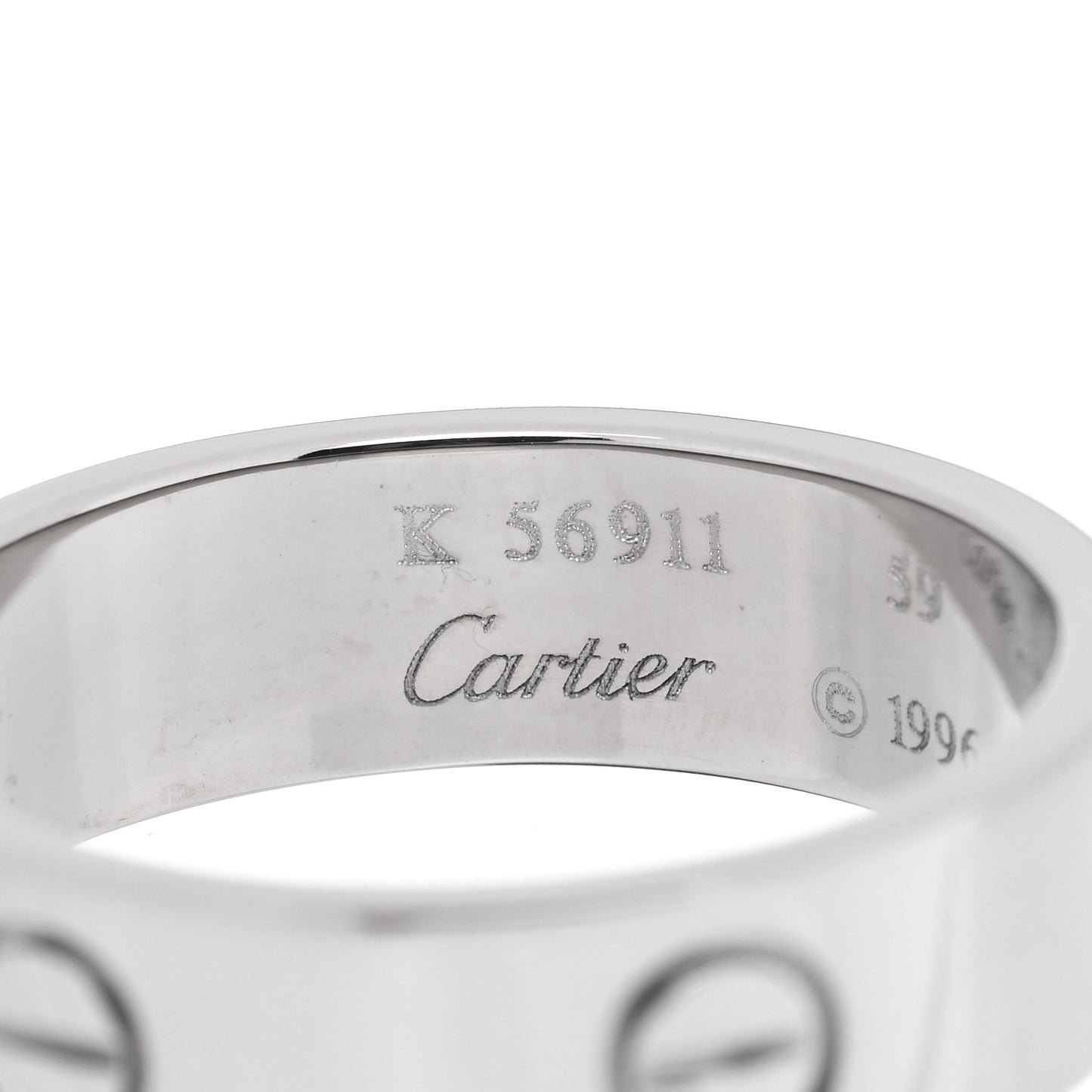 18K White Gold 5.5mm LOVE Ring 59 8.75