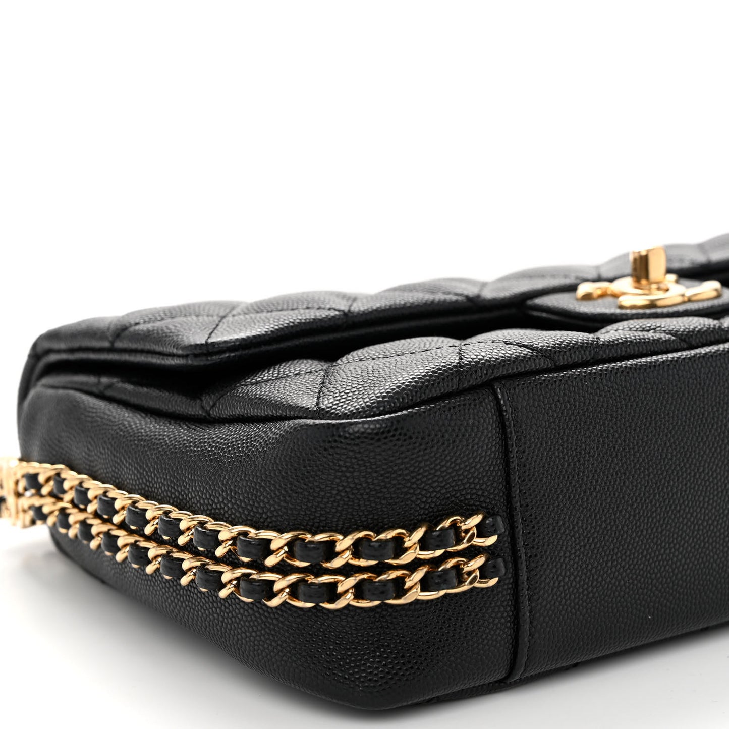 Caviar Quilted Small CC You Flap Black