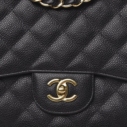 Chanel Caviar Quilted Jumbo Single Flap Black 10 of 12