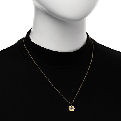 David Yurman 18K Yellow Gold Blue Sapphire Diamond Evil Eye Necklace 2 of 5