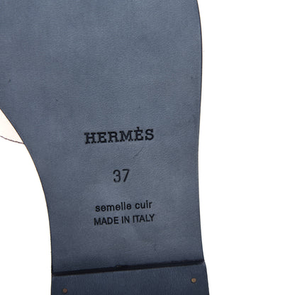Hermes Metallic Nappa Oran Sandals 37 Rose Dore 9 of 11