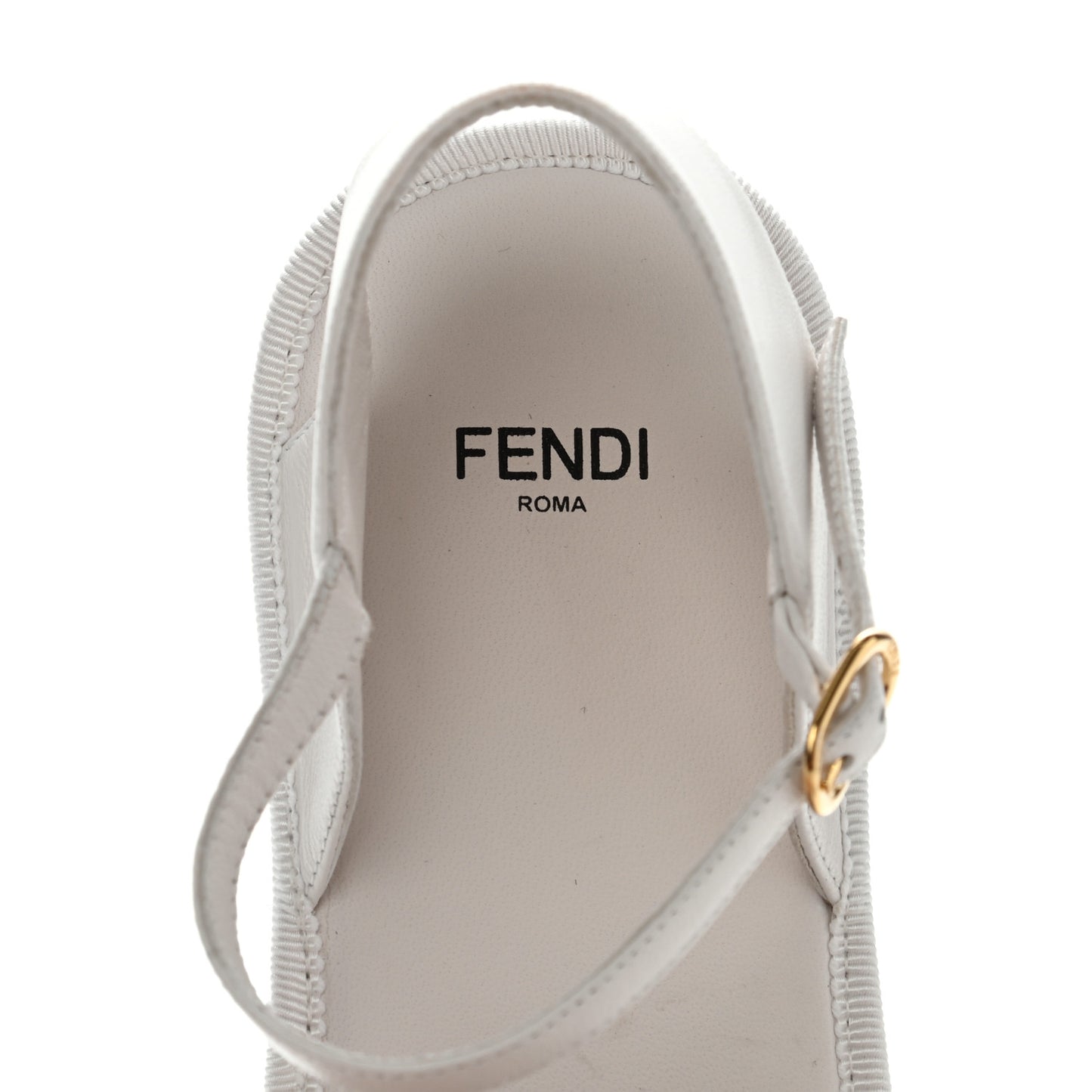 Nappa FF Embossed Espadrille Platform Sandals 36.5 Snow