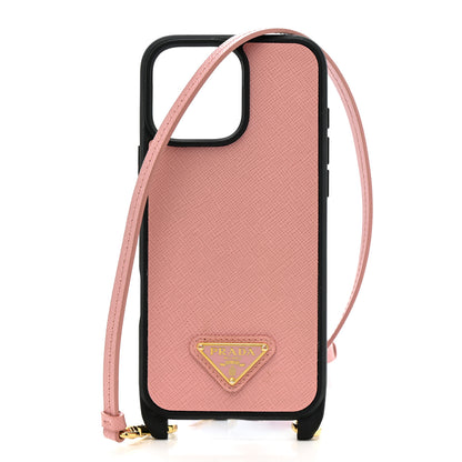 Prada Saffiano iPhone 16 Pro Max Case With Strap Peach 1 of 6