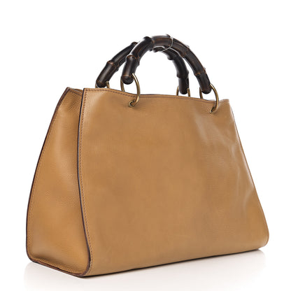 Gucci Calfskin Bamboo Handle Tote Beige 2 of 9