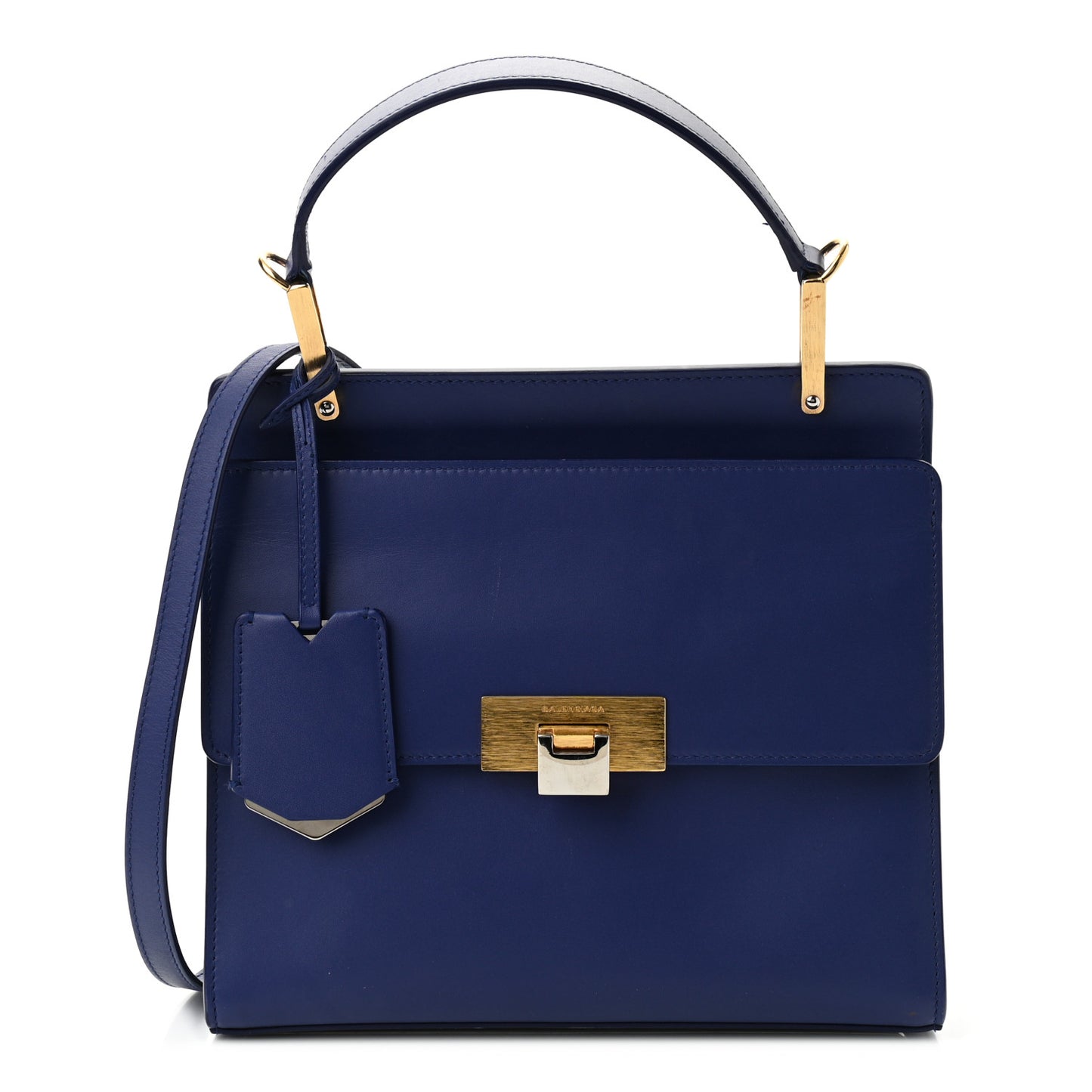 Smooth Calfskin Le Dix S Cartable Shoulder Bag Bleu Mineral