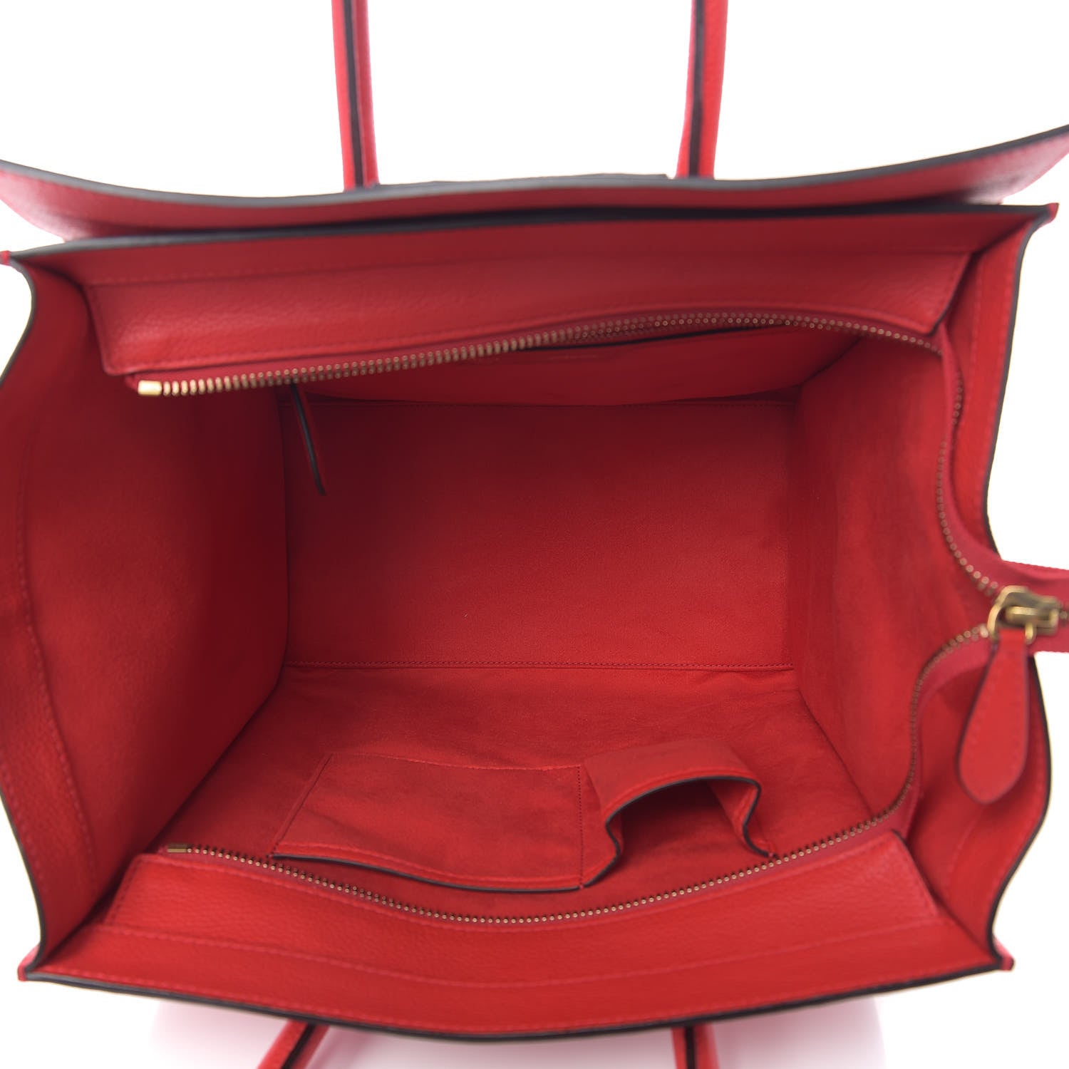 Celine Drummed Calfskin Mini Luggage Coquelicot 4 of 8