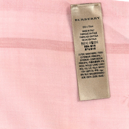Burberry Silk Wool Gauze Giant Check Scarf Ash Rose 3 of 4