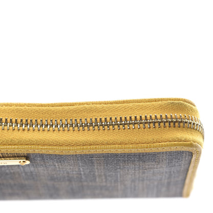 Fendi Zucca Spalmati Vitelllo Elite Zip Around Wallet Tobacco Yellow 7 of 11