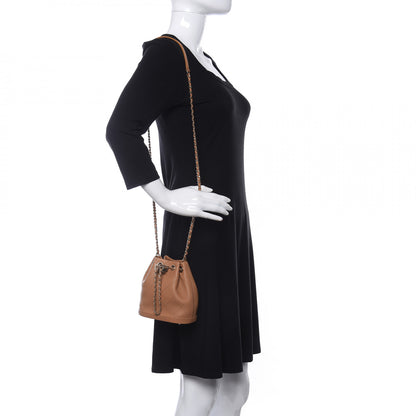Chanel Calfskin Stitched Chain Bucket Bag Camel 2 of 11