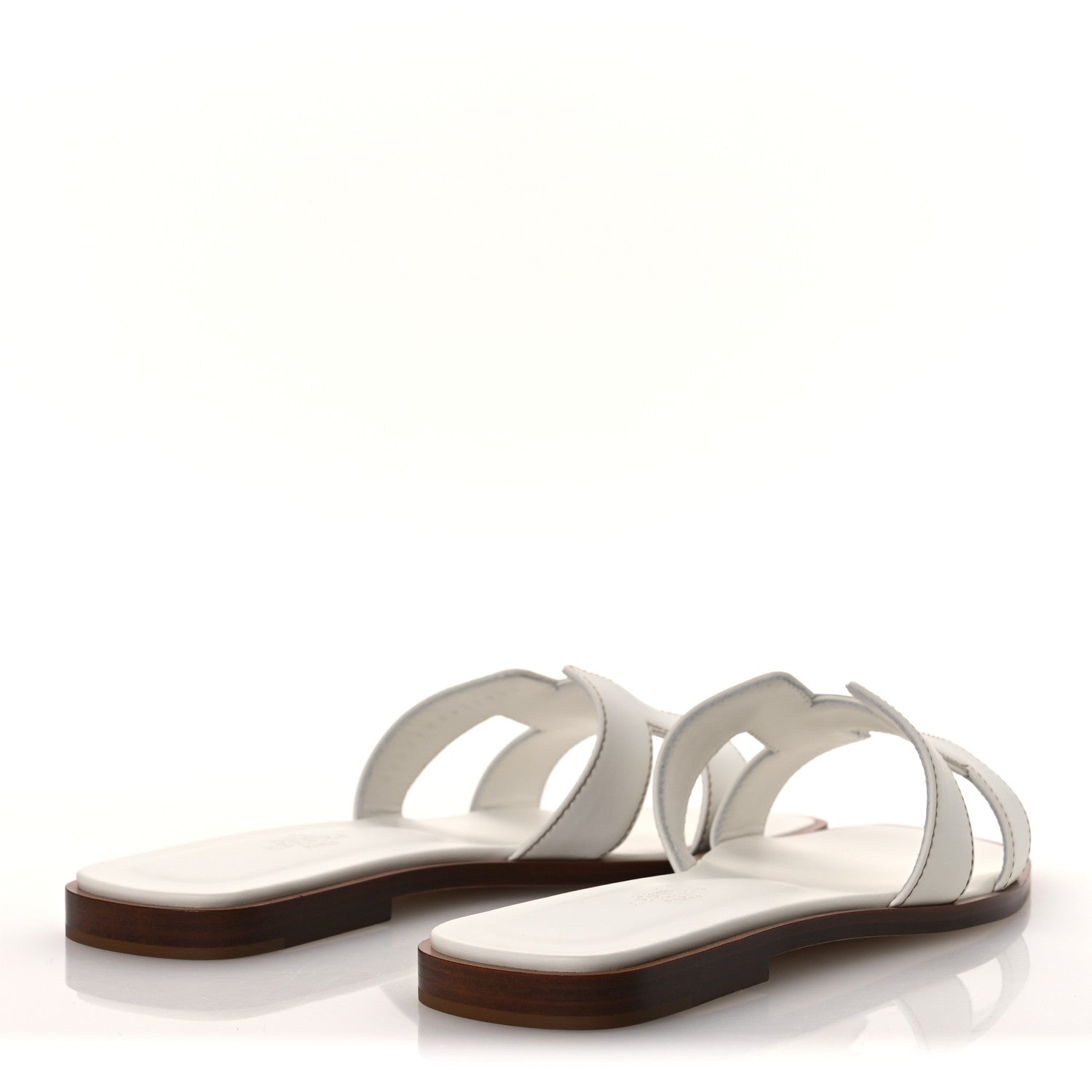 Hermes Box Calfskin Oran Sandals 36 White 5 of 11