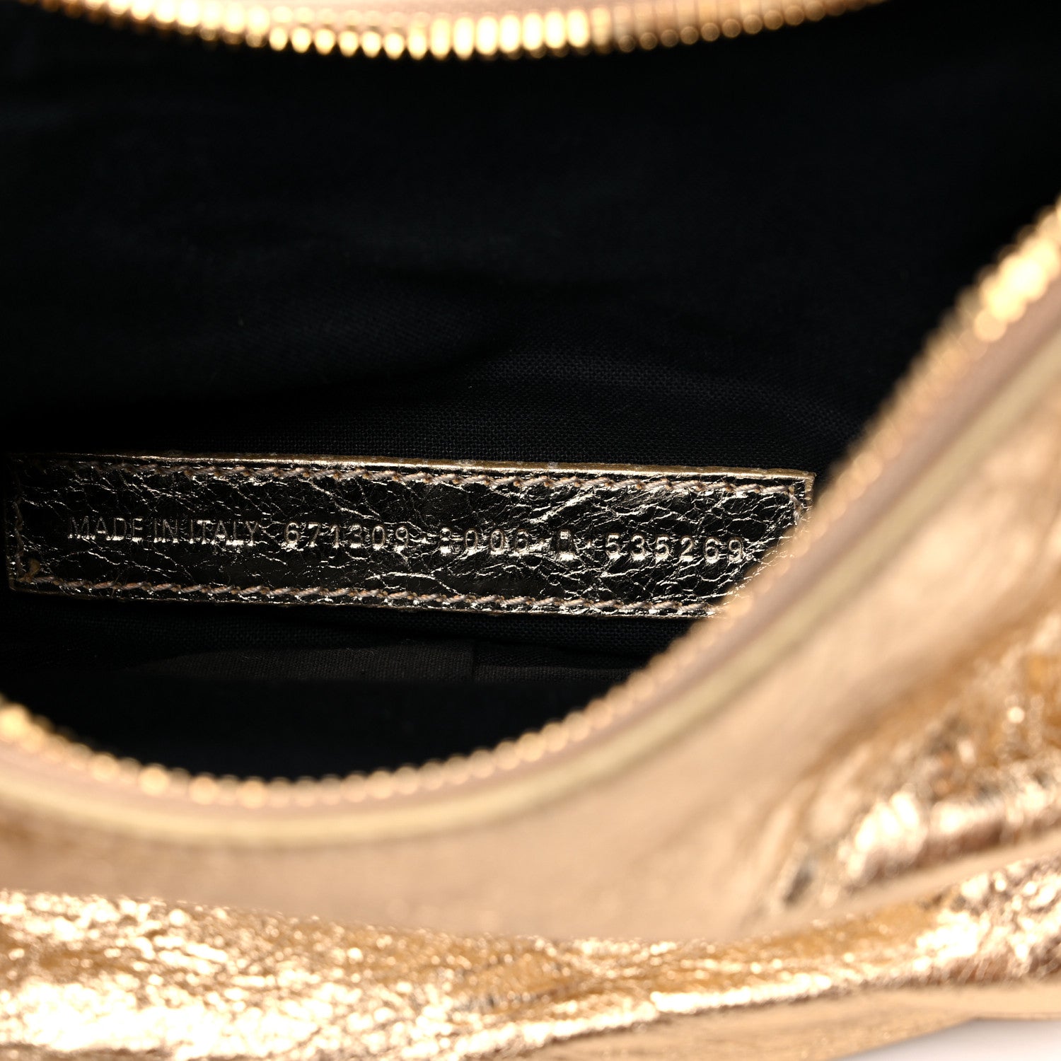 Balenciaga Metallic Agneau Arena Crystal Le Cagole Shoulder Bag XS Light Gold 6 of 8