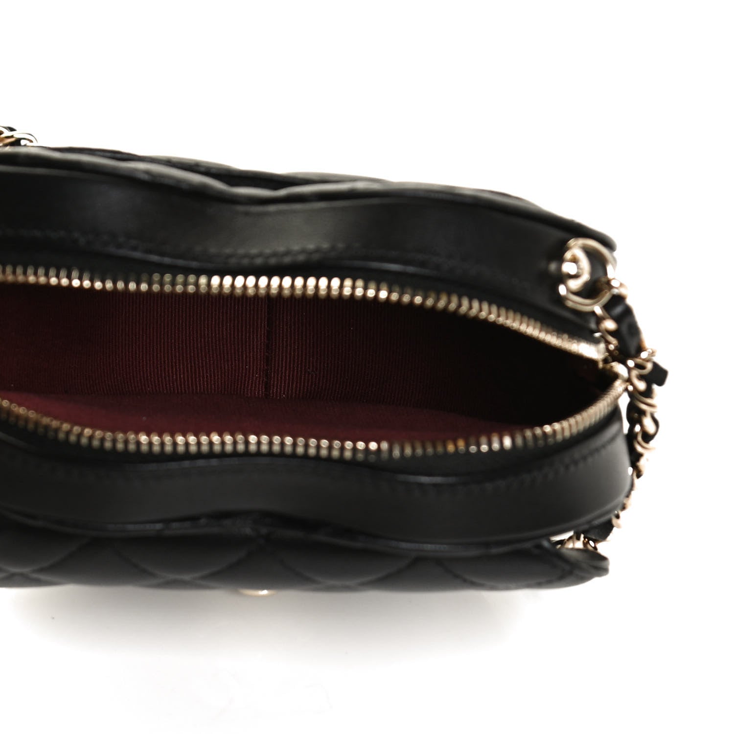 Chanel Lambskin Quilted CC In Love Heart Clutch With Chain Black 5 of 11