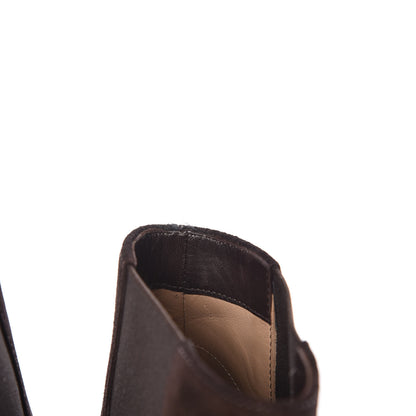 Chanel Suede Patent Cap Toe Short Boots 38.5 Brown 12 of 15