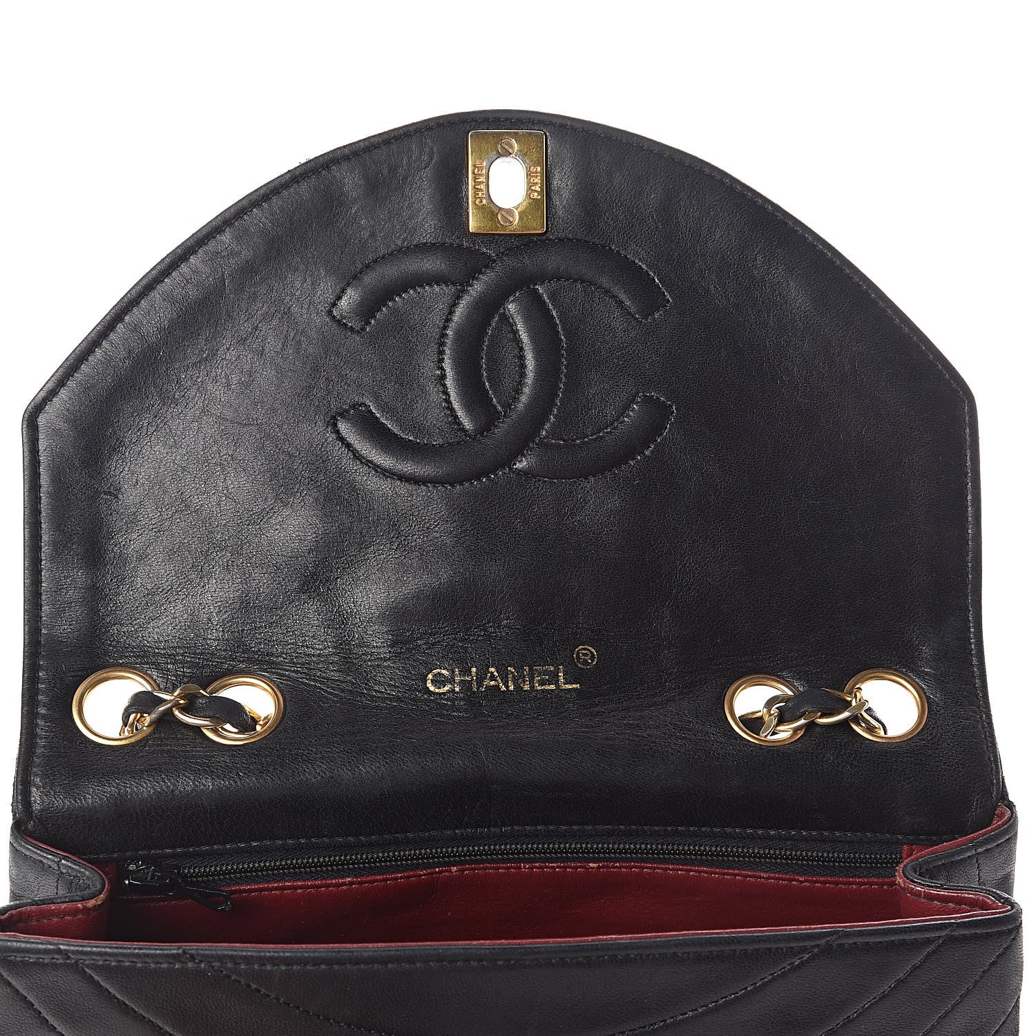 Chanel Lambskin Ribbon Quilted Small Single Flap Black 9 of 16