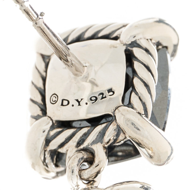 David Yurman Sterling Silver Diamond Hematite Elongated Drop Earrings 4 of 4