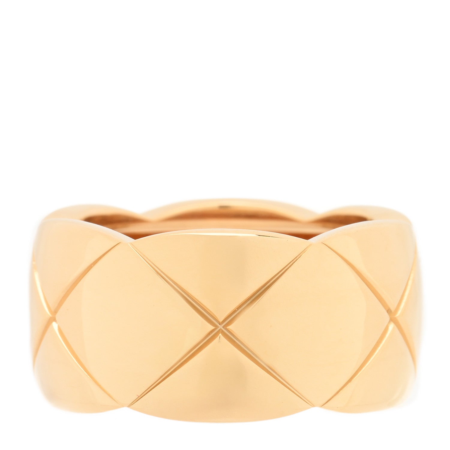 Chanel 18K Yellow Gold Large Coco Crush Ring 55 7.25 3 of 4