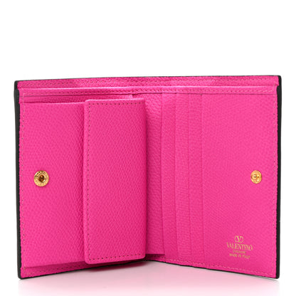 Valentino Garavani Grainy Calfskin Compact Vlogo Wallet Pink PP 5 of 7