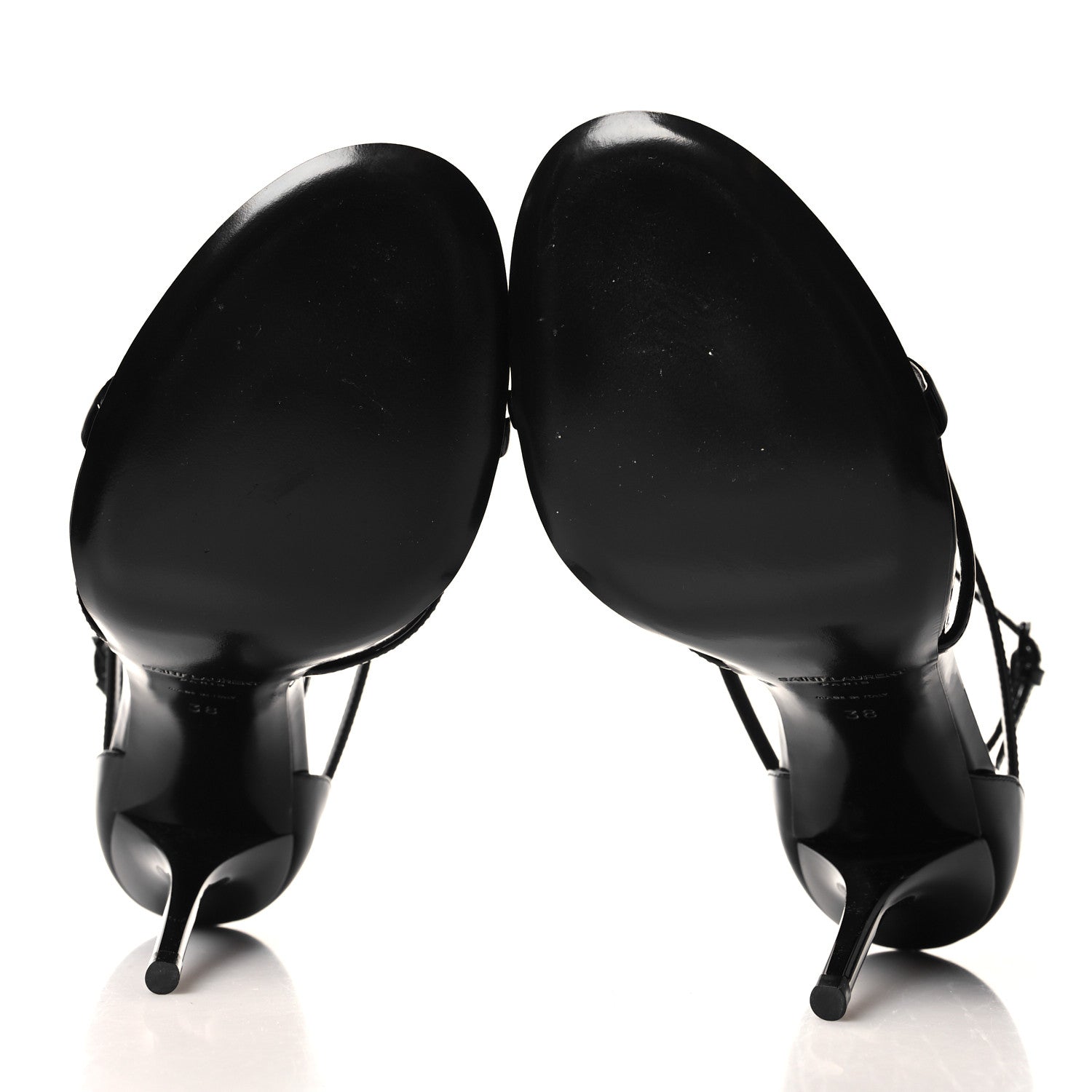 Saint Laurent Patent Cassandra 100 Sandals 38 Black 5 of 9