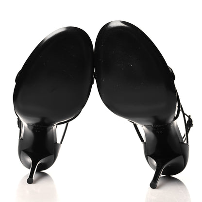 Saint Laurent Patent Cassandra 100 Sandals 38 Black 5 of 9