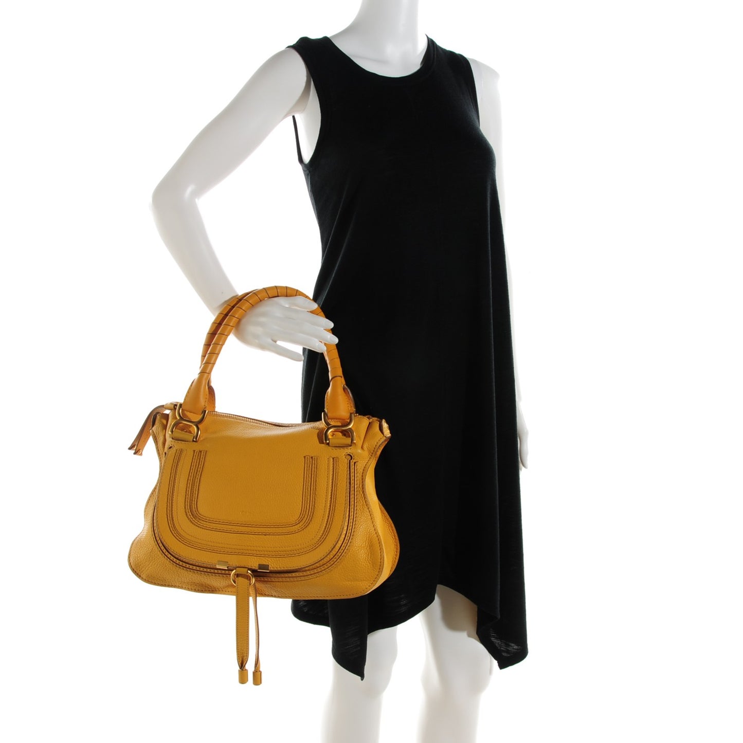 Calfskin Medium Marcie Satchel Sunflower