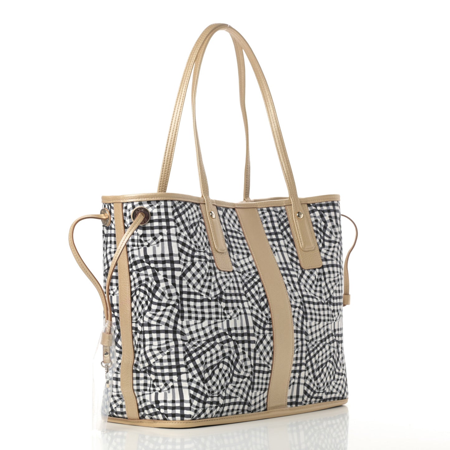 Metallic Visetos Medium Liz Reversible Shopper Tote Gold