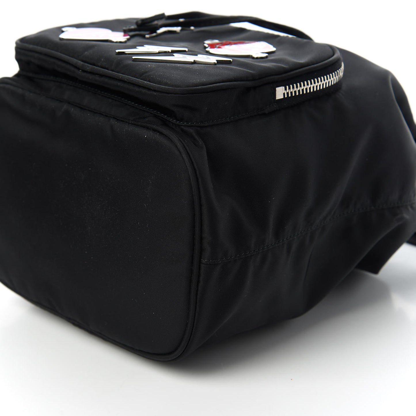 Tessuto Nylon Saffiano Smalto Mini Bucket Crossbody Bag Black