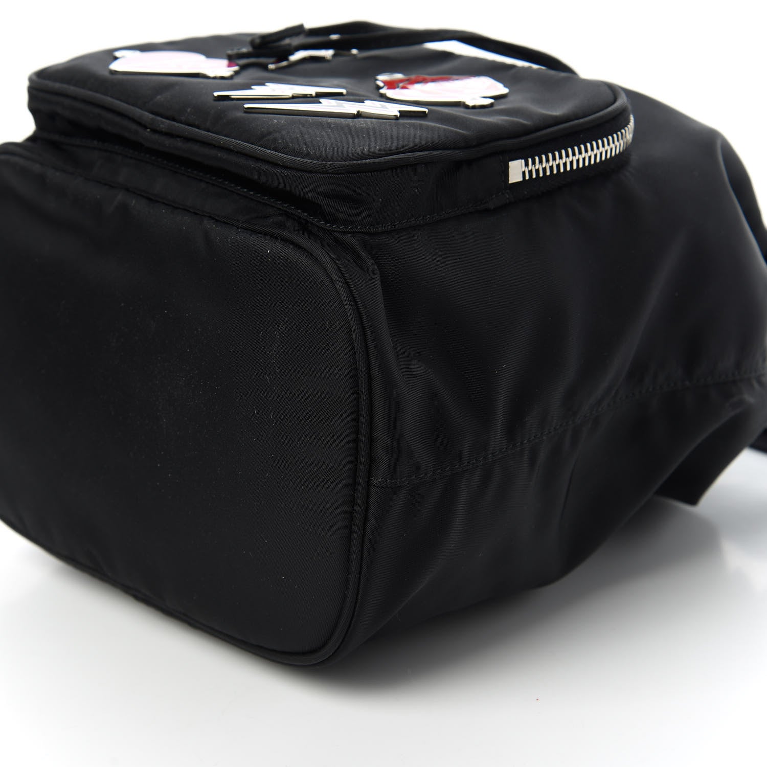 Prada Tessuto Nylon Saffiano Smalto Mini Bucket Crossbody Bag Black 7 of 9