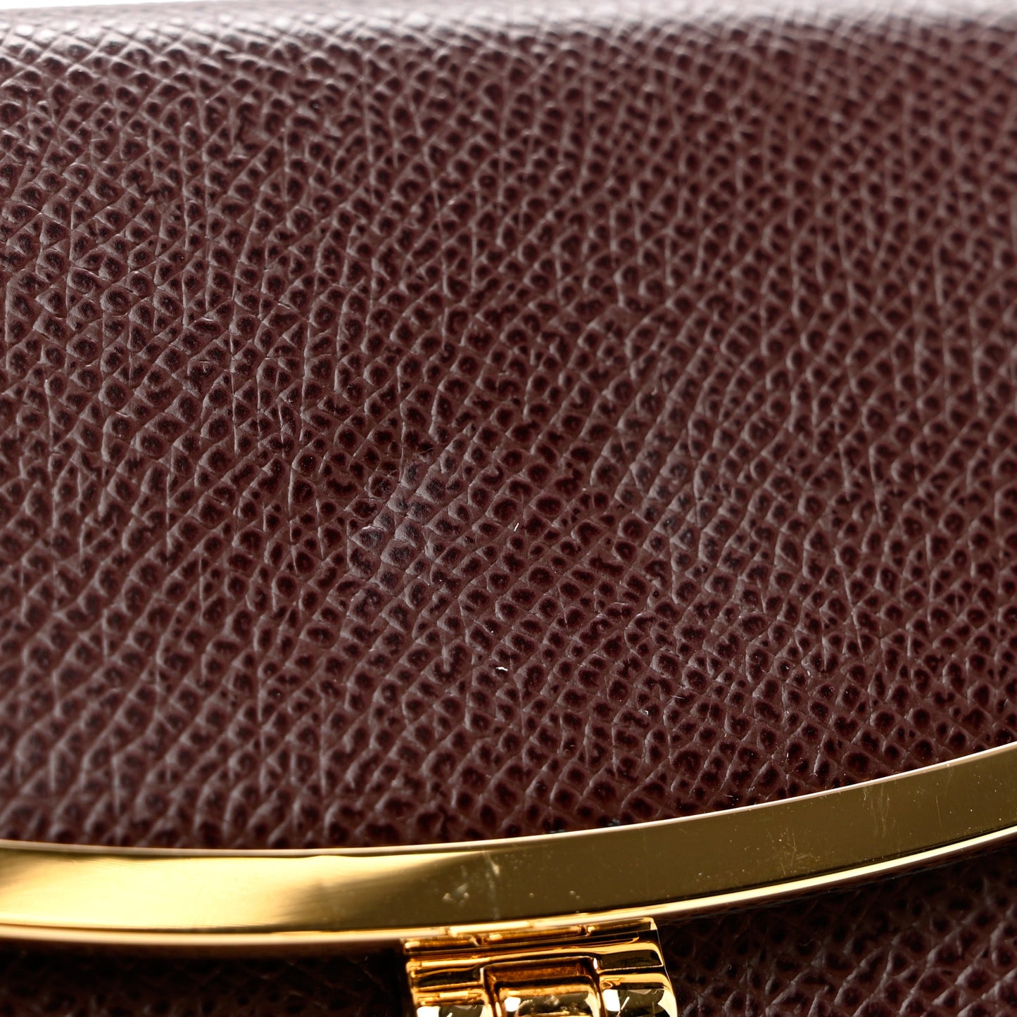 Grained Calfskin Gancini Card Holder Brown