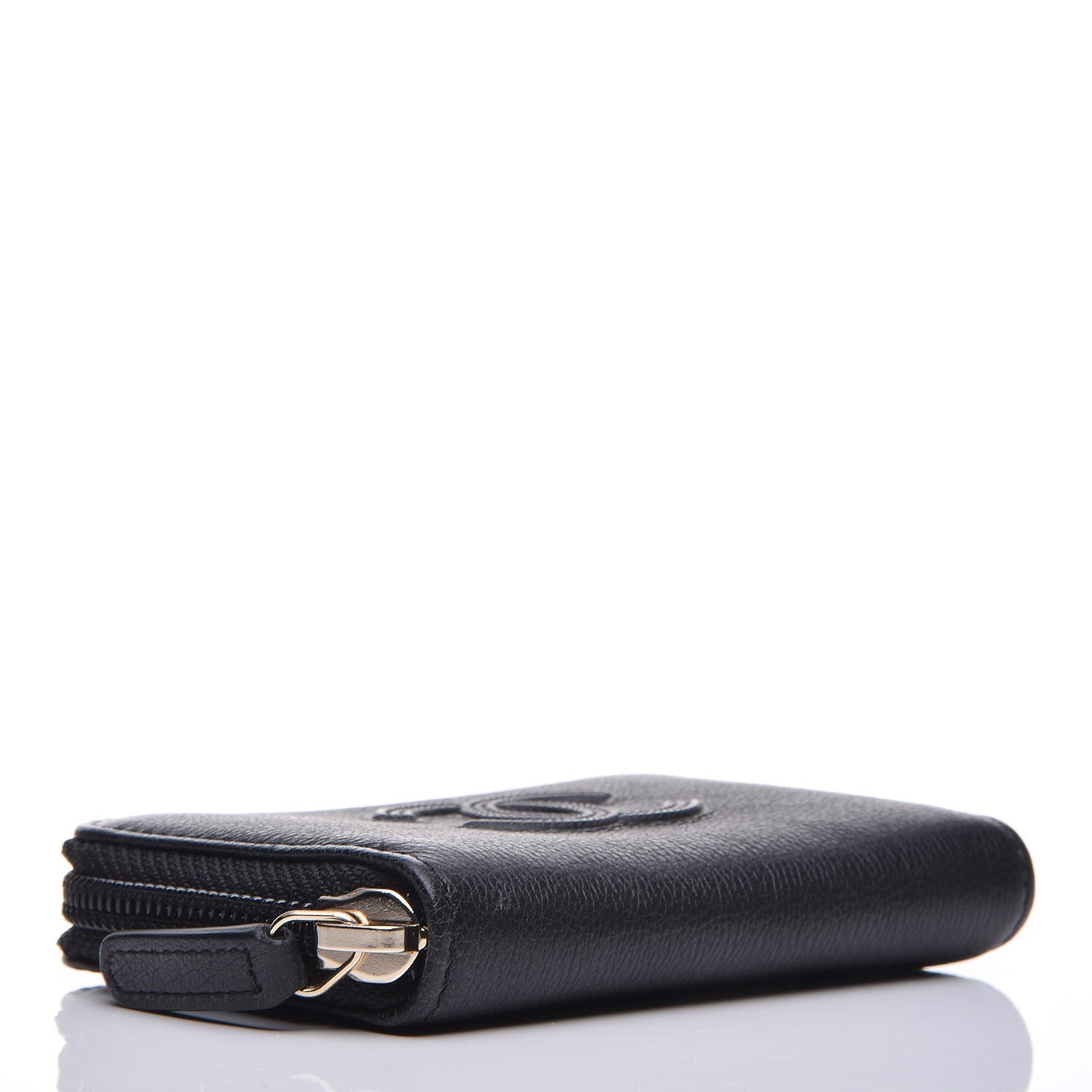Calfskin Timeless CC Zip Around Coin Purse Black