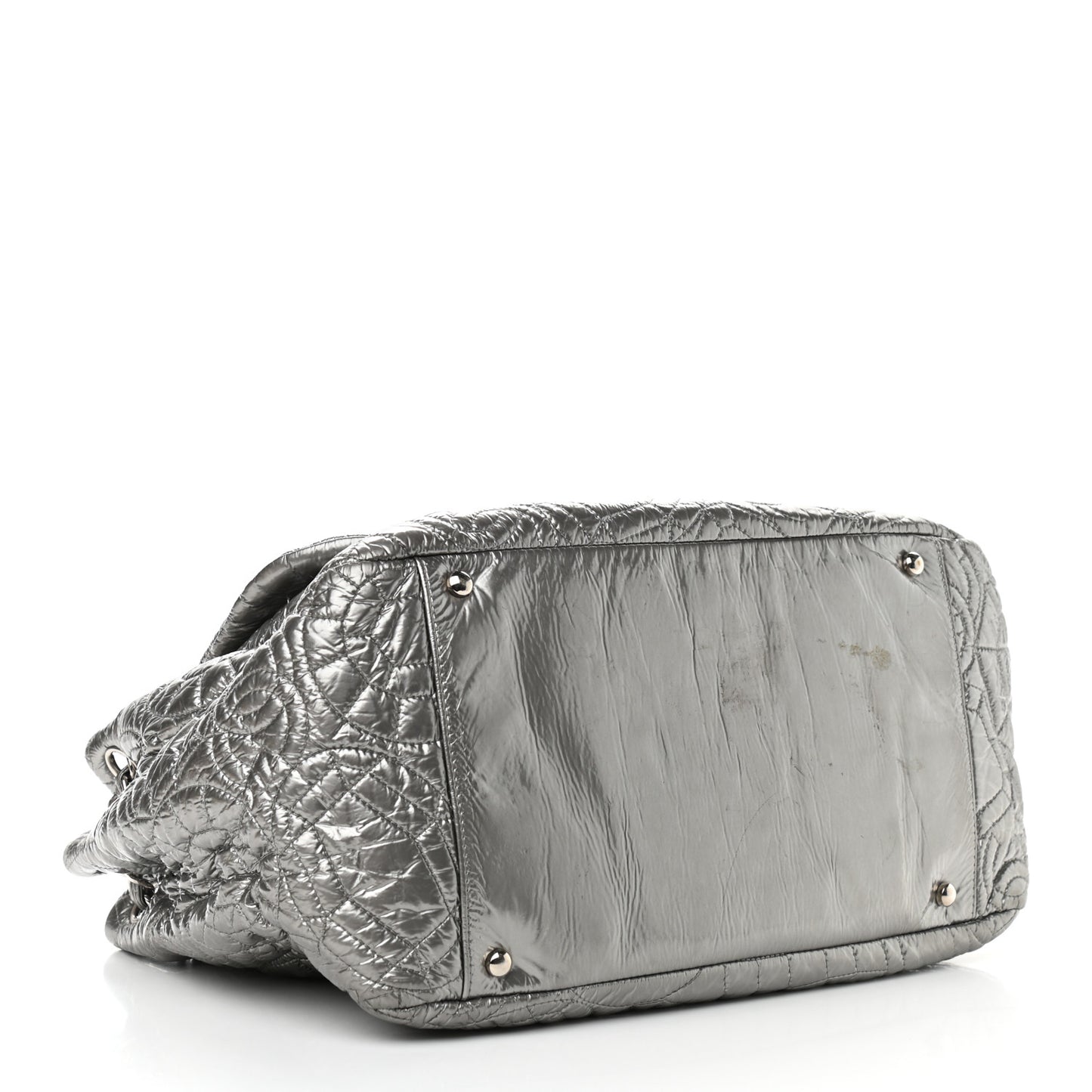 Vinyl Graphic Edge Accordion Flap Bag Silver